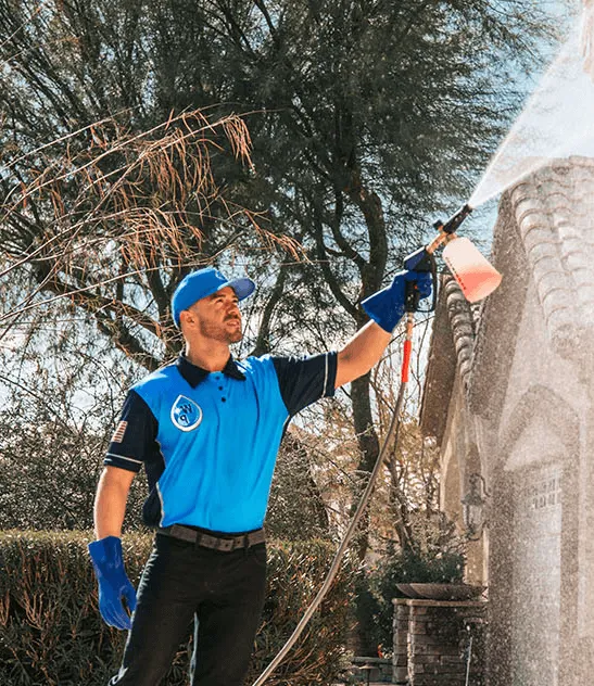 Wash Patrolman Washing a House in West Valley City